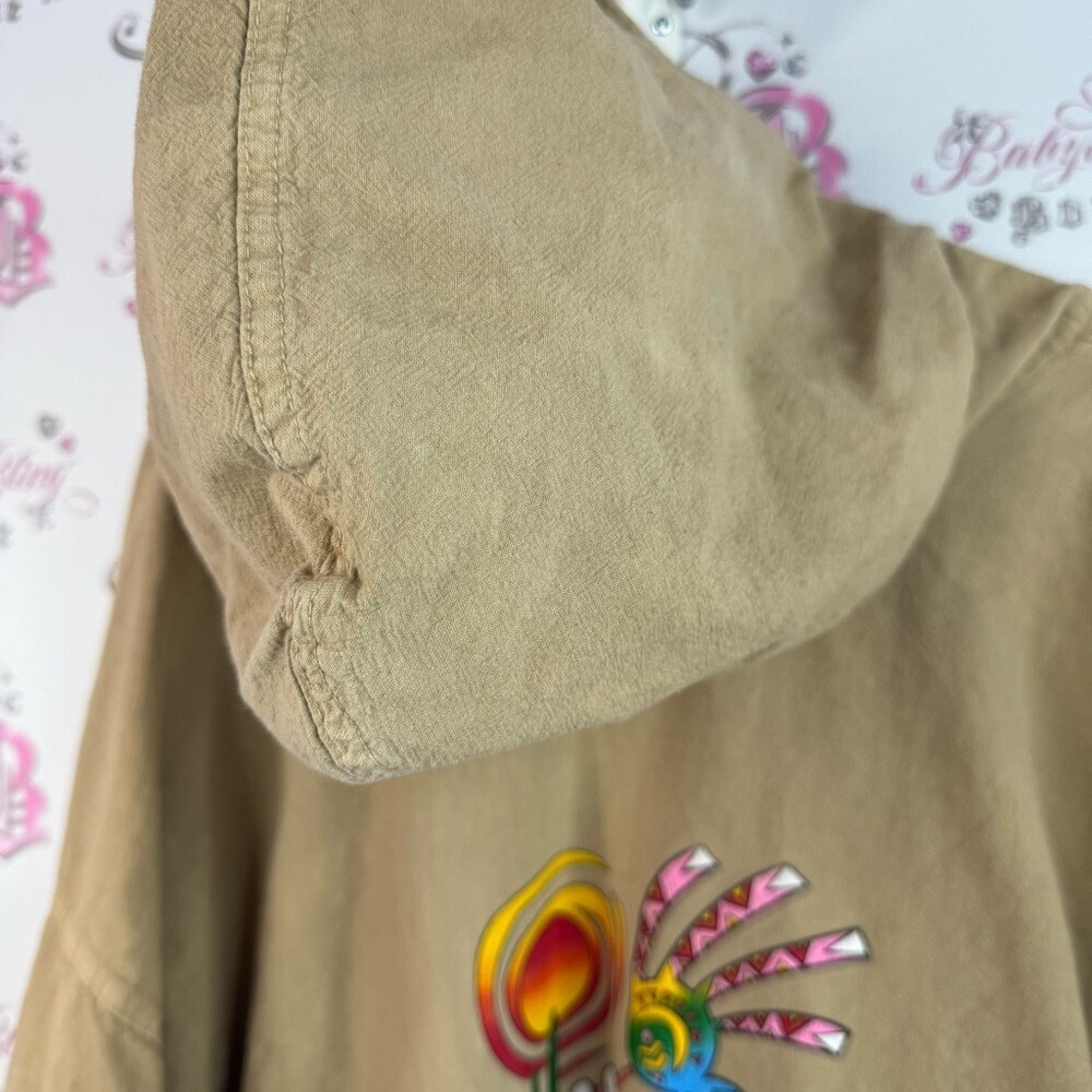 Los algodones b.c Mexico sweater hoodie Beige Mexico Graphic Zip-Up Hoodie - Picture 8 of 13